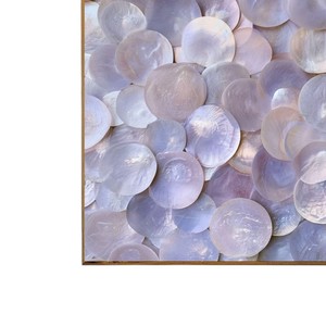 Pintura artesanal popular de mosaico de concha de nácar natural morada, arte mural abstracto moderno para sala de estar de lujo - Product Image 2