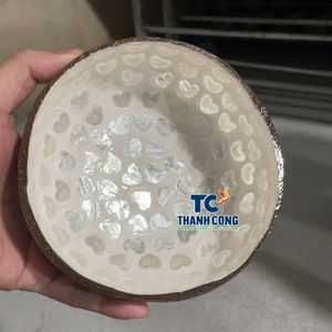Cuenco de Coco Lacado Más Vendido, Elegante Concha de Perla Violeta, Arte Geométrico, Regalo Único de Tienda de Souvenirs - Product Image 1