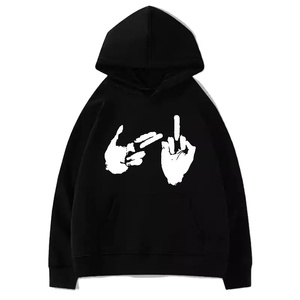 Venta al por mayor personalizado hombres gota hombro pulóver Sudadera con capucha 100% algodón polar sudadera bordado Puff estampado sólido invierno Casual - Product Image 1