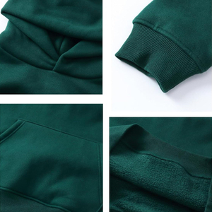 Sudadera con Capucha Extra Grande para Hombre, Color Sólido, Informal, con Bolsillo, Estilo Francés, Corte Regular, Tejido de Punto, Manga Larga para Otoño - Product Image 4