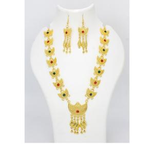 Charme Pendentif Ensemble Bijoux Plaqué Or Indien Dubaï Arabe Bijoux Pendentif Ensemble Boucles D'oreilles Collier Chaîne pour les Femmes - Product Image 3