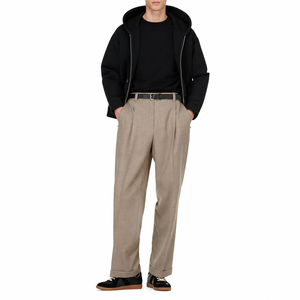 Sudadera de Forro Polar Negro para Hombre, Cierre de Cremallera de un Cuarto, Corte Holgado, Cuello Camisero, Color Sólido, Estilo Casual para Otoño - Product Image 3