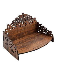 Wall Hanging Hindu Wooden Pooja Temple with storage shelf Handcrafted Wooden Temple Mandir Laser Cut MDF Pooja table top Stand - Product Image 5