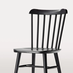 Silla de Comedor Moderna de Madera Estilo Escandinavo, Acabado Negro, Diseño Estable, Muebles para el Hogar - Product Image 4