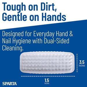 Spazzola per unghie a doppia faccia da 3,5 pollici in plastica bianca con setole in polipropilene per la pulizia di cucina, casa e ristorante - Product Image 5