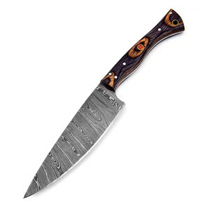AQDAS INDUSTRY AI-R-555 Vintage Style Carbon Steel Chef <b>Knife</b> Wood Handle 10-11.9in Blade Length Extra <b>Sharp</b> High-Polish Finish - Product Image 1