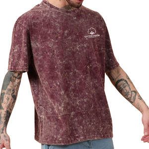 Nouveau design 2026 – T-shirts homme délavés à l'acide avec logo personnalisé – Vente en gros de T-shirts homme délavés à l'acide confortables - Product Image 2