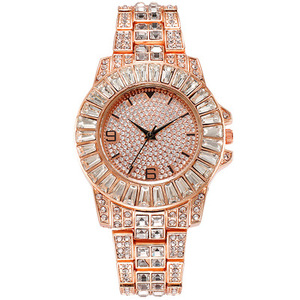 5023 Ready Stock Bling Hip Hop Gold Diamond Quartz Wristwatch Full Watch Mens - Product Image 3