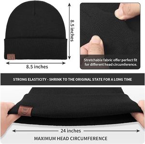 Wholesale Custom Logo & Embroidery Unisex Winter Knitted Beanie <b>Hat</b> 100% Acrylic Warm Cuffed Rib <b>Knit</b> Outdoor Use - Product Image 4