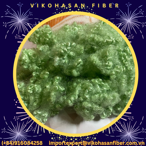 เส้นใยโพลีเอสเตอร์คุณภาพสูง 15D HCS สีเขียว เกรด A เส้นใยโพลีเอสเตอร์รีไซเคิลสำหรับยัดไส้ของเล่น หมอน ที่นอน - Product Image 2