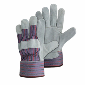 Guantes de Trabajo de Cuero con Puño a Rayas Púrpuras, Resistentes a la Abrasión, Antideslizantes en las Puntas de los Dedos, Guantes de Seguridad de Uso General - Product Image 6