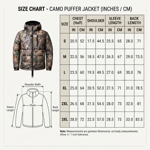เสื้อแจ็คเก็ตพัฟเฟอร์ลายพราง กันน้ำ กันลม แผ่นบุผ้าควิลท์ โพลีเอสเตอร์ มีฮู้ด สำหรับล่าสัตว์ กิจกรรมกลางแจ้ง เสื้อกันหนาว ผลิตตามสั่ง OEM - Product Image 6