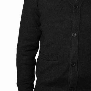 Suéter Cárdigan de Hombre con Cuello en V y Manga Larga, Suéter Tejido de Color Sólido al por Mayor para Otoño e Invierno, Logotipo Personalizado OEM/ODM - Product Image 6