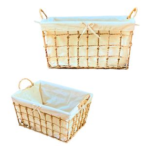 High-Quality Natural Water Hyacinth Seagrass Rattan Bamboo STORAGE <b>BASKET</b> with Handles Kitchen, Laundry and <b>Shelf</b> Storage - Product Image 1