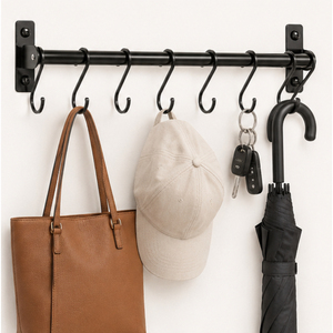 Wholesale Wall Mounted <b>Kitchen</b> Utensil Rack with 8 Sliding S <b>Hooks</b> Stainless Steel Hanging Rail for Pots Pans and Ladles - Product Image 4