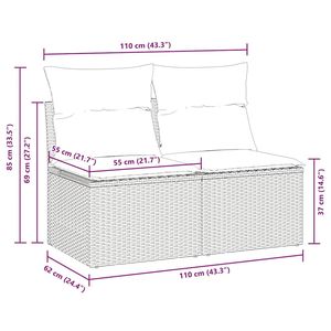 Conjunto de Sofá de Jardín Compacto de Ratán Sintético Beige, Muebles de Patio Resistentes a los Rayos UV - Product Image 6