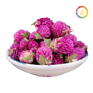 Fleurs d'amarante globe séchées soigneusement sélectionnées, aux couleurs vives et uniformes, parfaites pour les projets créatifs DIY et pour la préparation de thé - Product Image 1