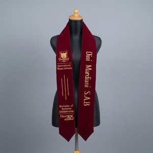 Écharpe de remise de diplôme personnalisée, écharpe de félicitations brodée en satin de polyester pour les cérémonies de lycée et d'université - Product Image 1