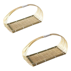 Bandeja de Servir de Bambú Hecha a Mano, Decoración de Mesa Rústica Natural - Product Image 3