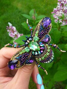 MD HANDICRAFTS Luxury Handmade Beaded Embroidery Brooch Pin for Dresses <b>Jackets</b> Scarves & Wedding Occasions - Product Image 1