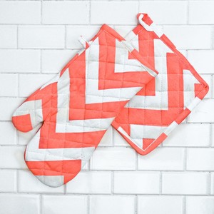 Gants de cuisine et maniques en coton 100% tissé, style moderne, résistants à la chaleur, imperméables, lavables au lave-vaisselle, imprimés numériquement, pour la cuisine - Product Image 4