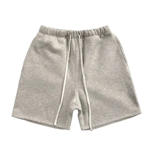 Men's Solid <b>Black</b> Polyester Worsted Breathable Elastic Waist Casual Knitted Sport Yoga Shorts OEM Service - Product Image 4