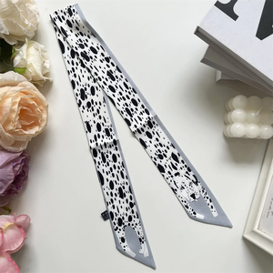 Écharpe en soie à motif animalier pour femme, fine et étroite, ruban décoratif pour poignée de sac, petit foulard en soie, ruban pour poignée de sac à main, bandeau pour cheveux - Product Image 4