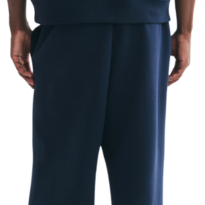 Pantalon de survêtement en molleton bleu marine pour homme, coupe décontractée à jambe large, taille à cordon, pantalon décontracté, logo personnalisé, streetwear, OEM - Product Image 4