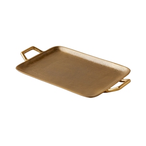 Luxury Antique Aluminium Rectangular Metal Accent <b>Plate</b> <b>Side</b> Ring Handles Keys Storage Tray Home Living Room Table Decor - Product Image 4