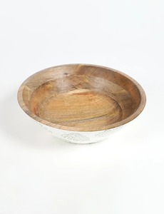 <b>Ceramic</b> <b>Serving</b> <b>Bowl</b> With Green Leaf Pattern Multipurpose Snack Salad Dishwasher Safe For Food <b>Serving</b> Bohemian Style Home Decor - Product Image 3