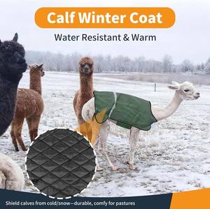 Manta acolchada para cabras y burros, resistente al agua y al viento, con diseño de pierna dividida y correa ajustable para el vientre, para ganado. - Product Image 5