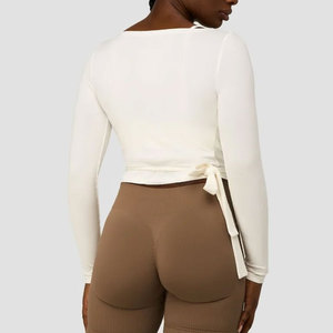 Camiseta de Yoga de Manga Larga Ajustada, Largo Regular, Ropa Deportiva para Mujer, Secado Rápido, Ecológica, Ajuste Ceñido al Cuerpo - Product Image 5