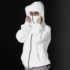 Sweat à capuche ninja personnalisé pour homme avec masque intégré, cagoule polaire de haute qualité, pull à capuche avec logo personnalisé, streetwear d'hiver, sport, 100% polaire - Product Image 1