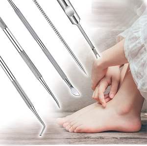 Outil de soin des pieds en acier inoxydable de haute qualité à double extrémité pour ongles incarnés et nettoyage des rainures des ongles, idéal pour la pédicure personnelle - Product Image 3