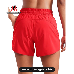 OEM Mid-Waisted Hot Shorts Casual Running Shorts Women Comfortable Mesh Liner Sporty Breathable Polyester <b>3</b>" High Split Gym - Product Image 2