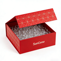 Boîte cadeau pliante en carton rigide noir personnalisée de luxe SunGene, fermeture magnétique, laminage mat, dorure à chaud