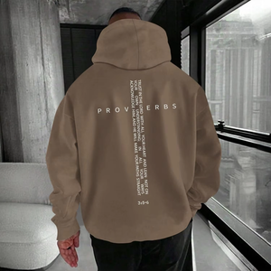 Sudadera con Capucha FOXA para Hombre, Verso de Proverbios, Impresión Serigráfica, 100% Algodón, Felpa Francesa, Transpirable, con Bolsillo - Product Image 4