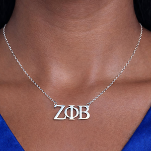 Collier avec pendentif lettre Zeta Phi Beta, minimaliste, style grec, chaîne en or ou argent, bijoux de sororité, cadeau élégant pour femme, à porter au quotidien - Product Image 2
