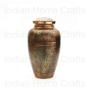Urna Decorativa para Guardar Cenizas, Urna Conmemorativa con Diseño Floral, Suministros Funerarios - Artesanía India para el Hogar - Product Image 2