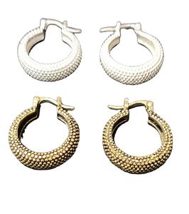 ต่างหูเงินแบบมินิมอลขายส่ง น้ำหนักเบา สไตล์โบฮีเมียน ผลิตจากโลหะผสม เหมาะสำหรับใส่ทุกวัน ผลิตในอินเดีย ราคาโรงงาน - Product Image 1