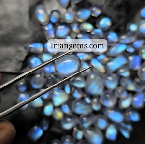 Lot de cabochons en pierre de lune arc-en-ciel de qualité supérieure, 100 % naturelle, pour la fabrication de bijoux en cristal MM - Product Image 4
