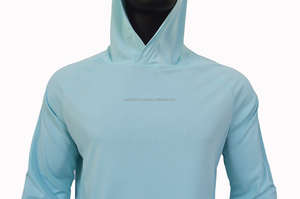 Hoodie de pêche d'extérieur 100% polyester UPF 50 Protection UV Séchage rapide Fermeture éclair avant Pêche pour hommes Été - Product Image 5