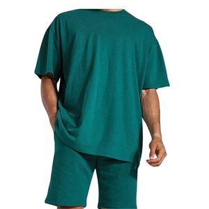 Conjunto Personalizable de Camiseta y Pantalones Cortos Extra Grandes para Hombre, Traje Deportivo Informal de Verano, Conjunto de 2 Piezas de Algodón, Ropa Deportiva para Calle y Gimnasio - Product Image 5