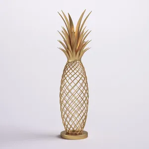 Sculpture d'ananas en aluminium plaqué or, figurine décorative pour la maison, artisanat métallique, thème fruit, design soudé, ZAHID EXPORTS Flower - Product Image 1