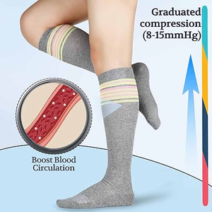 Custom Eco-Friendly Youth Football Compression Crew <b>Socks</b> with Anti-Bacterial Breathable Bottom Logo for Sports Team OEM Factory - Product Image 5