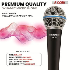 Microfono Dinamico Professionale con Cavo per Karaoke e Canto XLR - Product Image 4