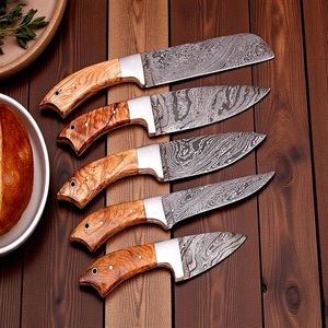 Handmade Damascus Steel Chef <b>Knife</b> <b>Set</b> 5 Pieces Kitchen <b>Knife</b> Olive Wood Handle Survival Hunting <b>knives</b> By A&M EnterPrises - Product Image 4