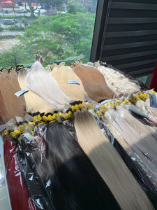 Prix d'usine, extensions de cheveux humains vietnamiens 100% en vrac, avec super double trame, couleur blonde - Product Image 5