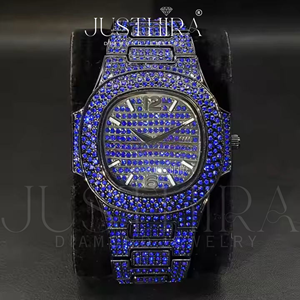 Reloj de Diamantes Simulados a Prueba de Agua Más Vendido para Hombre, Reloj de Pulsera de Lujo con Incrustaciones de Diamantes y Construcción Duradera, Disponible para la Venta - Product Image 5