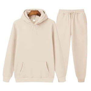 Conjunto Deportivo de Lujo Oversize con Sudadera con Capucha y Estampado Puff Personalizado y Pantalones Jogger Apilados, Chándal de Ajuste Holgado Personalizado - Product Image 1